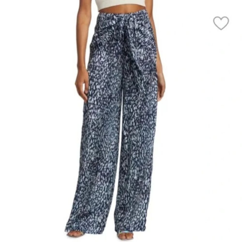 Ramy Brook Blue Patterned Wide Leg Pants